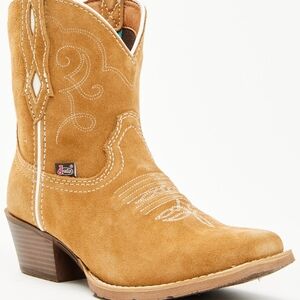 Justin Chellie Camel Suede MJ2102 7" Womens J125 MED. Square Toe Sz.10B BNIB